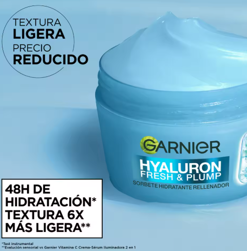 Garnier Hyaluron Fresh & Plump | Sorbete Hidratante Rellenador 3x85ml