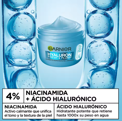 Garnier Hyaluron Fresh & Plump | Sorbete Hidratante Rellenador 3x85ml