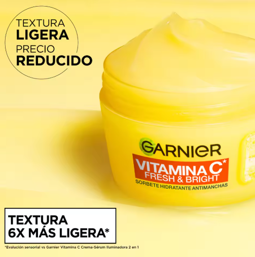 Garnier Vitamina C Fresh & Bright | Sorbete Hidratante Antimanchas 3x85ml