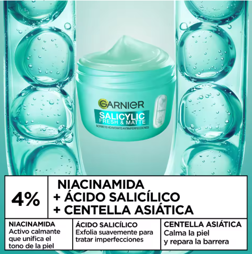 Garnier Pure Active Salicylic | Sorbete Hidratante Anti-imperfecciones — Pack 3x85ml