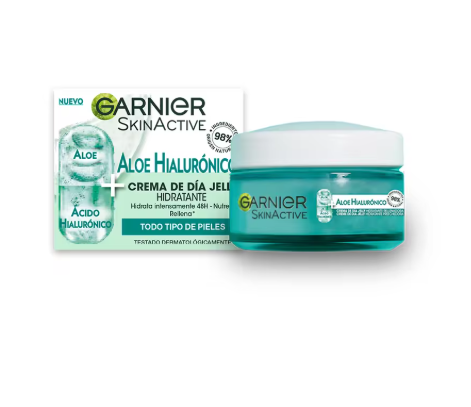 Garnier Crema de Día Aloe Vera + Ácido Hialurónico | Hidratación 48h